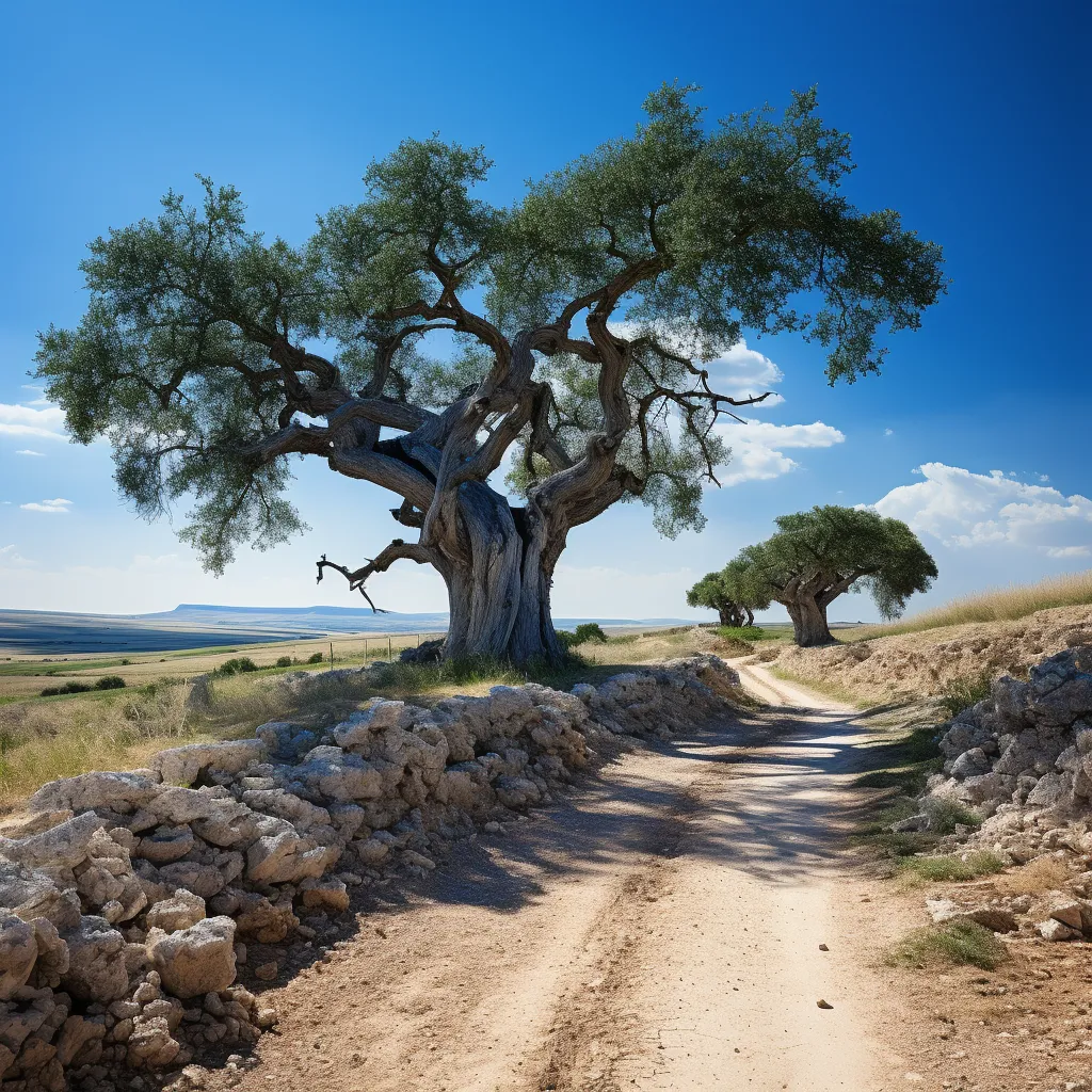 olivi del salento con sfondo